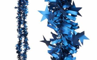 Joulukoristeköynnös Koristenauha Tähdet Sininen 9 x 9 x 20