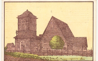 Hattula kirkko vanha postikortti 1914