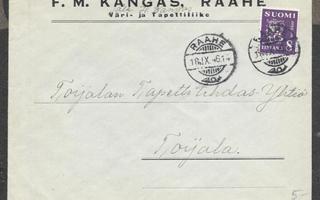 Postilähetys - Yl.m. 8mk  (LAPE 312) Raahe 18.9.1946
