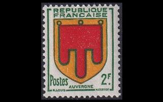 Ranska 849 ** Vaakuna Auvergne (1949)