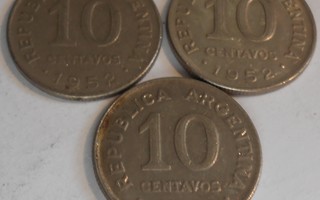 ARGENTINA  10 Centavos v.1952  KM#47    Circ.