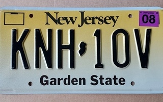 New Jersey USA rekisterikilpi verotarra 2001 Garden State