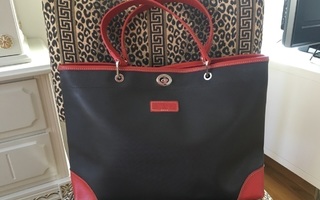Longchamp laukku, tummanruskea/ruskeanpuna