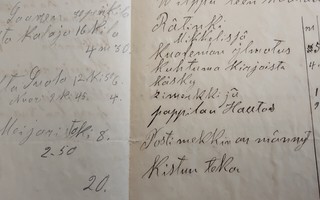 v.1907 Wilppu Tiehaara rätinki hautauksesta asiakirja