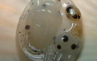 Dendriitti akaatti riipus 49mm aasialainen jumalatar 20g