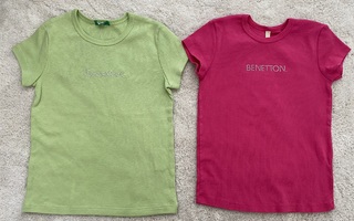 Benetton: kaksi t-paitaa uudenveroiset, koko 110 cm