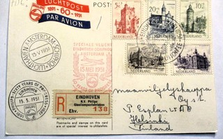 1951 Hollanti arvokas linnasarja EP- kortti R Hkiin
