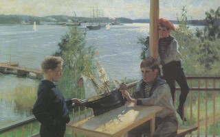 Albert Edelfelt: Eklöfin pojat Villa Sjökullan kuistilla