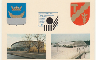 Jääkiekko MM 1982 Tampere kortti + erikoisleima