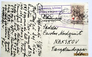 1940 Hki PR sens Mannerheim - kortti Tanskaan