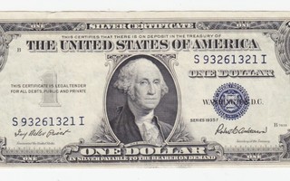 Seteli USA 1 dollari v. 1935F Blue seal