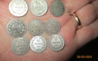 Hopiakolikoita 25 pennisii  keisarinvallan aijaalt