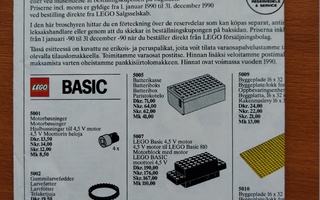 Lego varaosakuvasto vuodelta 1990 ( 2 kpl )