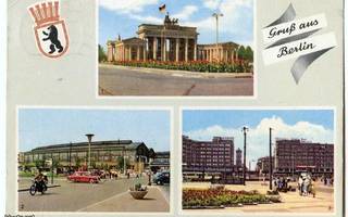 Vanha monikuvapostikortti Berliini DDR 1960 lukua