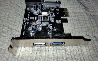 Adapteri - PCIe x1 Kahdeksi USB 3.1