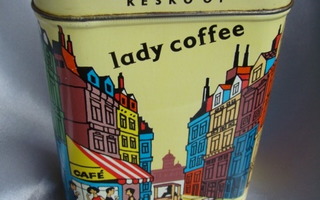 Lady kahvipurkki, peltinen