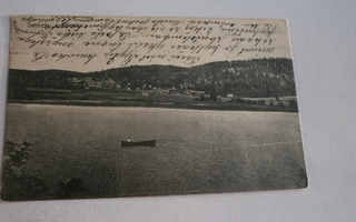 Orivesi, Korppoo, mies yksin veneessä, vanha mv pk, p. 1908