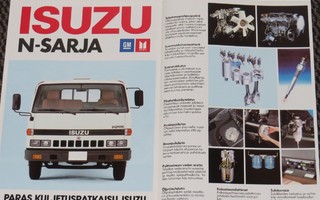 1985 Isuzu N-sarja kuorma-auto esite - KUIN UUSI - suom