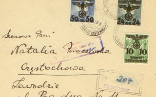 GeneralGouvernement Mi 14, 15 ja 21 R-kirjeenä 1937