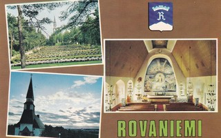 Rovaniemi. kirkko, vaakuna,  sommitelmakortti    b420