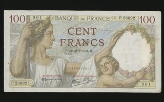 Ranska 100 Francs 31.7.1941, P118 VF