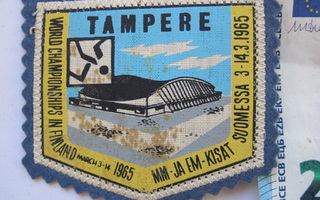 VANHA Kangasmerkki Jääkiekko Ice-Hockey MM-kisat Tampere1965