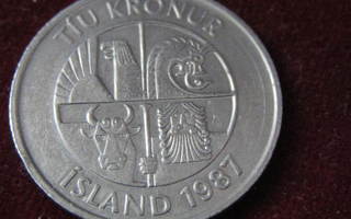 10 kronur 1987. Islanti-Iceland