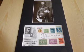 Mannerheim valokuva ja Itsenäisyys FDC paspis A4