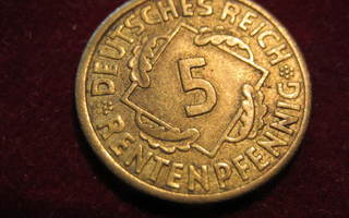 5 rentenpfenning 1924A Saksa-Germany.