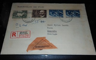 Pietarsaari - Ruotsi R-Postiennakkokuori 1966 PK950/2