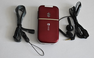 Doro PhoneEasy 410 punainen senioripuhelin toimiva + laturi