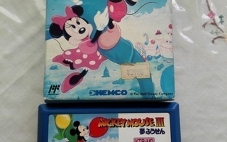 Mickey Mouse III Yume Fuusen Famicom NES Peli & Boksi Disney