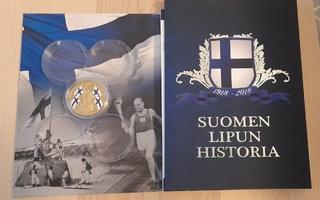 Suomen lippu satavuotta Muistomitali kotelossa + vihko