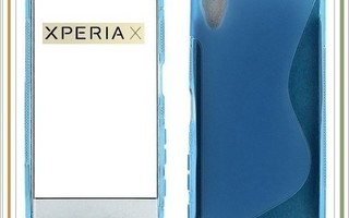 Sony Xperia X - Sininen geelikuori & suojakalvo #21267