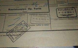 VR Kausala Asemaleima Rahtikirja 1939 PK140/8
