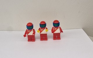 Hyväkuntoiset punaiset lego space avaruusmiehet