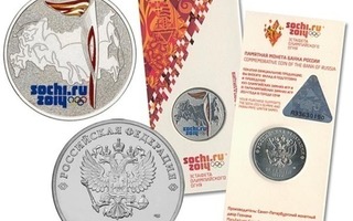 25 ruplaa Värilliset Sotshi 2014 - Olympiatuli
