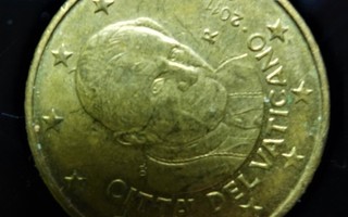 Raha kolikko 50ct mutta harvinainen Vatikaani valtio EURO