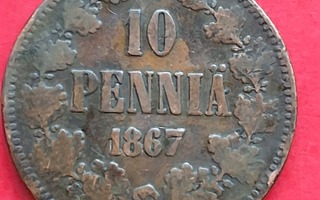 10p 1867 , melko siistikuntoinen!