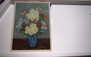 postikortti (A) kukkamaljakko