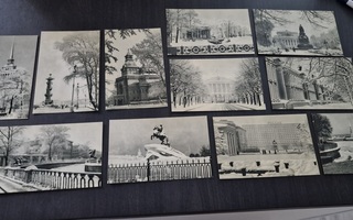11 laadukasta  mustavalkoista postikorttia Leningradista