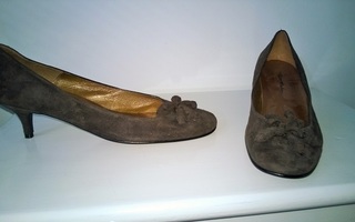 Tummanruskeat Peter Hahn kengät, mokkanahkaa, k. 40, uudet