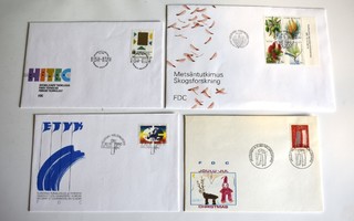 *FDC Suomi 1980-1990 -luku 4 kpl*