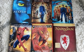 Dvd paketti mm. Spiderman ja Avatar