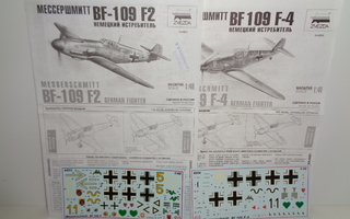 Bf-109 F-2 ja F-4  dekaaliarkit  1/48