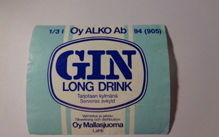 Etiketti - Gin Long Drink, Oy Mallasjuoma