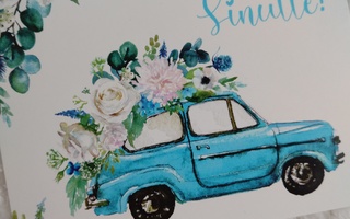 Auto ja kukat postikortti *Sinulle*