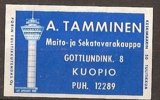 Kuopio A. Tamminen Porin tulitikkutehdas etiketti
