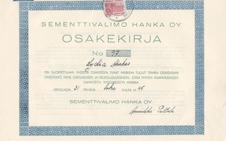 1945 Sementtivalimo Hanka Oy, Heinola osakekirja