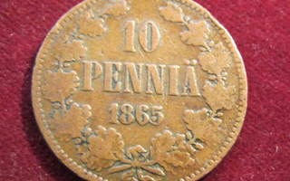 10 penniä 1865